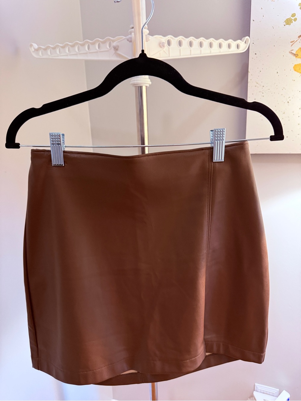 Hollister Brown Faux-Leather Mini Skirt